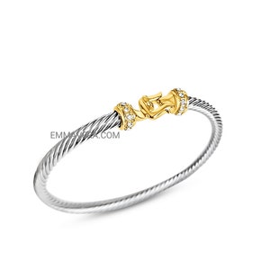 Bangle Cuff Bracelet, 18K Gold filled cable bracelet, Silver bangles, Stack bracelet, Statement Bracelet, Cable Bangles image 4