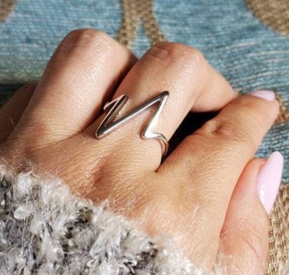 Buy Heartbeat Ring Sterling Silver Ring Simple Women Ring