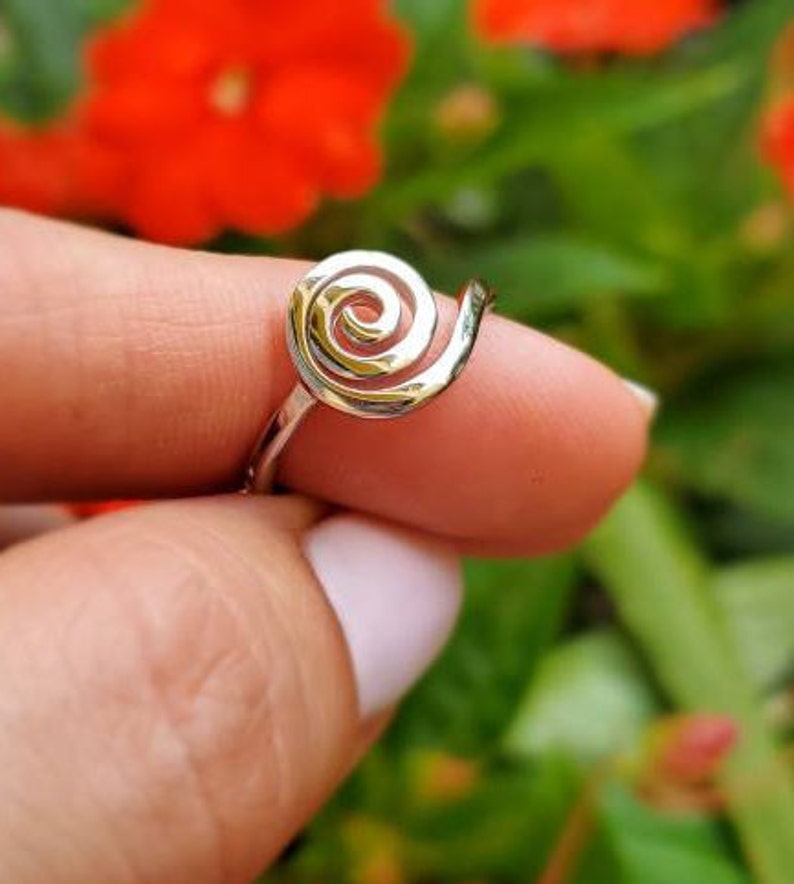Spirale Sterling Silber Frauen Ring Wirbel minimalistisch ...