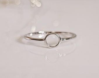 Dainty Open Circle Ring, Sterling Silver O Ring, Small Halo Women Ring, Stack Ring, Simple Ring, Minimalist Ring for Women, Thin Ring