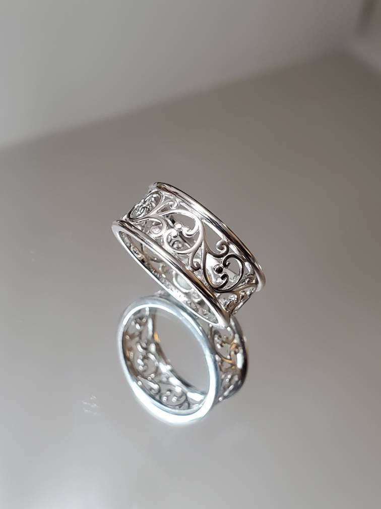 Vines Ring, 925 Sterling Silver Women Band, 925 Stamped, Spiral Bali …