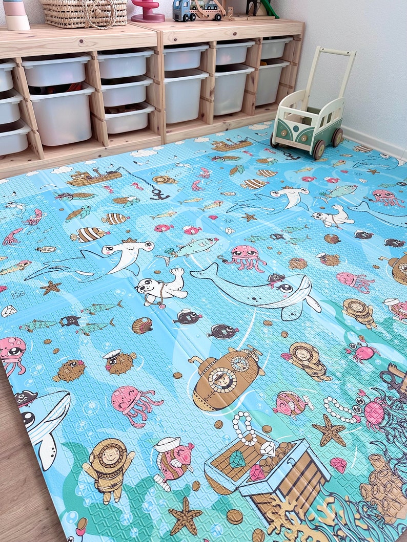 Crawling mat, crawling blanket, foldable play mat, baby mat, carpet for children's room, two-sided image 6