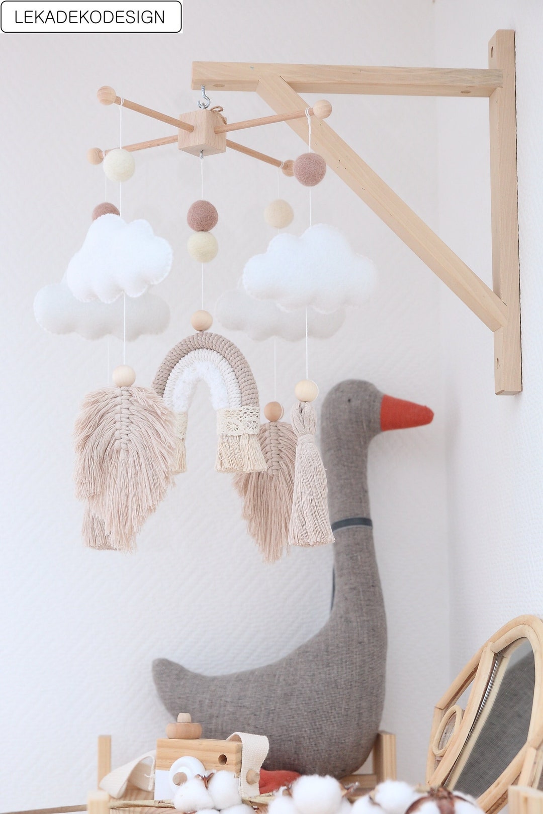 Babymobile Macramé Mobile Felt Mobile Baby Cot Mobile Felt Etsy