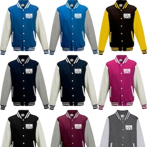 Varsity Jacket College Jacket with desired print on the front Training Jacket Sports Club image 3