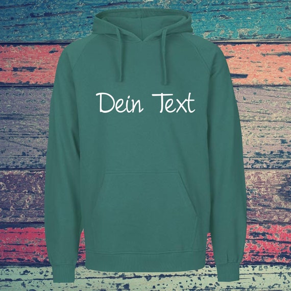 Hooded sweatshirt with text, desired print on the front, training sweatshirt, sports club hoodie, unisex