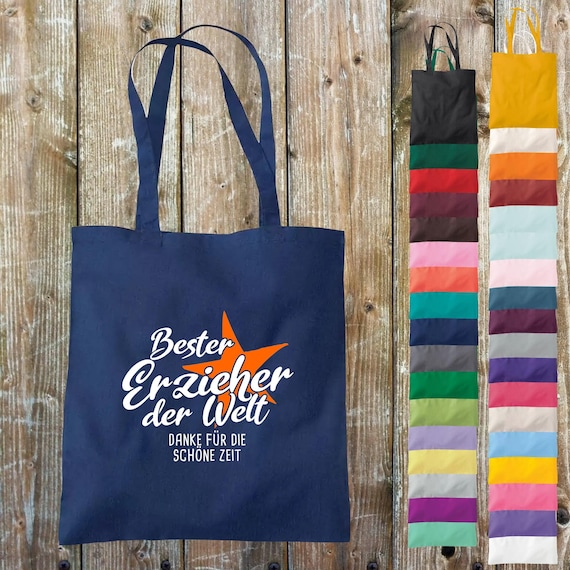Cloth bag jute cotton bag best educator in the world thank you for the nice time gift