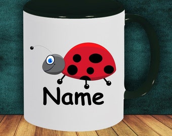 Children's cup, drinking cup, ladybug with desired name, school enrollment, day care center, birthday school