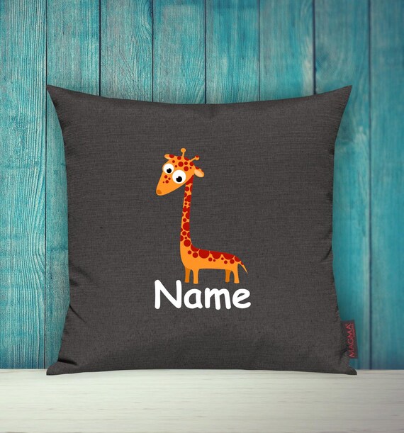 Kissenhülle Sofa Kissen Tiere Animal Giraffe Wunschname Deko Kinderzimmer Geschenk Tiere Natur Füchse Wald