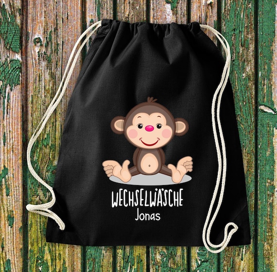 Gym bag with your choice of name "Change of clothes Animals Animal" Zoo Nature Animal Cotton Jute Sports bag Bag Pouch Gift Kindergarten Kita Sport