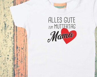 Baby Kids T-Shirt "Happy Mother's Day Mama" Gift Birth Mama Mum Mami Mutti