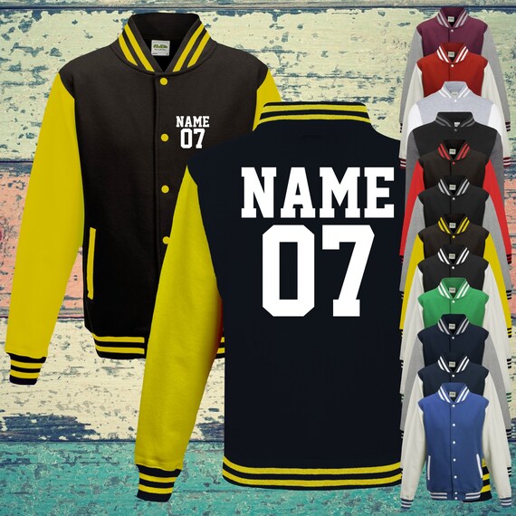 College jacket with custom print on the front and back number and name training jacket sports club varsity jacket