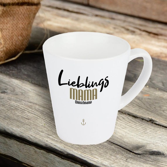 Geschenkideen Konische Kaffee Tasse Lieblingsmensch Lieblings Mama mit Wunschname Kaffeetasse Geschenk Familie