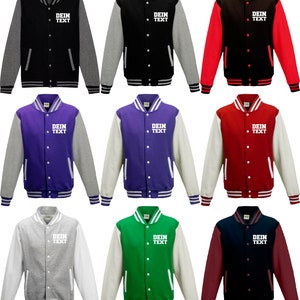 Varsity Jacket College Jacket with desired print on the front Training Jacket Sports Club image 4