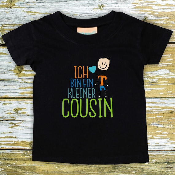 Baby Kinder T-Shirt Ich bin ein kleiner Cousin Geschenk Geburt