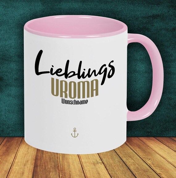 Kaffeepott Lieblingsmensch Lieblings Uroma Tasse mit Wunschname Kaffeetasse Geschenk Geschenkidee Familie