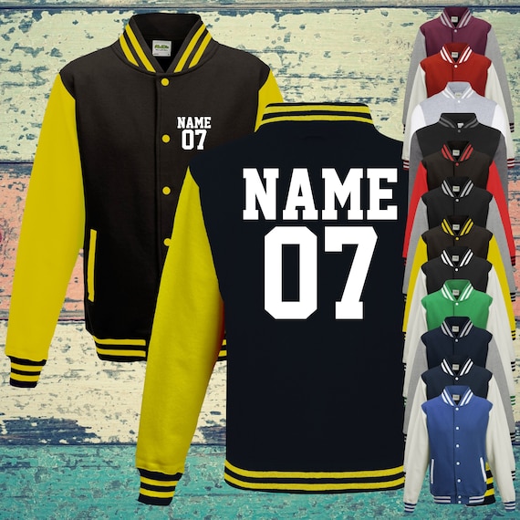 College jacket with custom print on the front and back number and name training jacket sports club varsity jacket