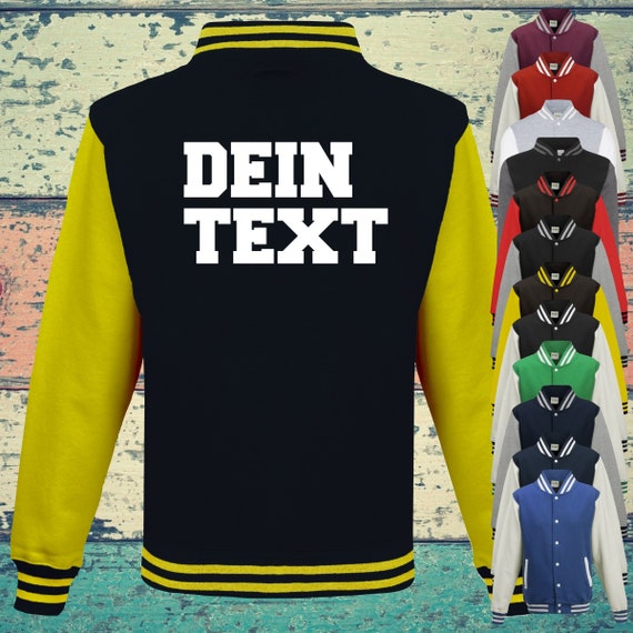 College jacket with custom print on the back, training jacket, sports club varsity jacket