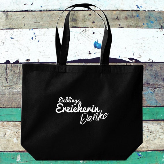 shirtinstyle Stoffbeutel "Lieblings Erzieherin Danke" Jute Baumwolle Tasche Einkaufen Beutel Geschenkidee Kita Schule Hort