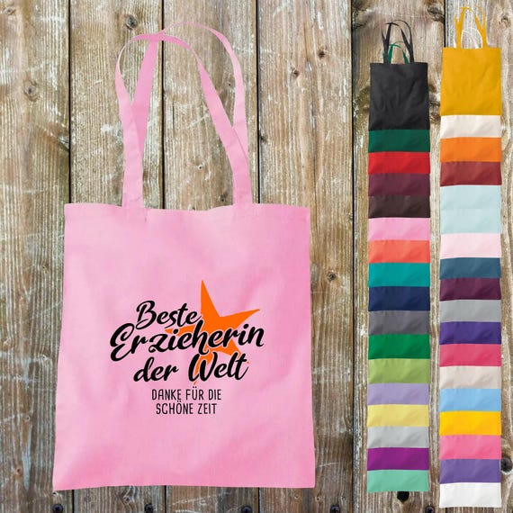Cloth bag jute cotton bag best educator in the world thank you for the nice time gift