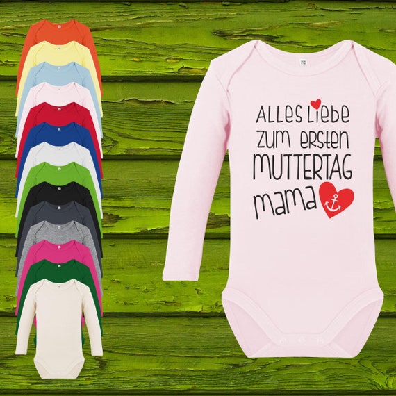 Baby Body Langarm Babybody Alles Liebe zum ersten Muttertag Mama Anker Geschenk Longsleeve
