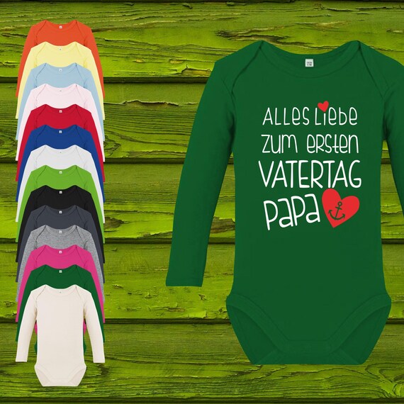 Baby Body Langarm Babybody Alles Liebe zum ersten Vatertag Papa Anker Geschenk Longsleeve