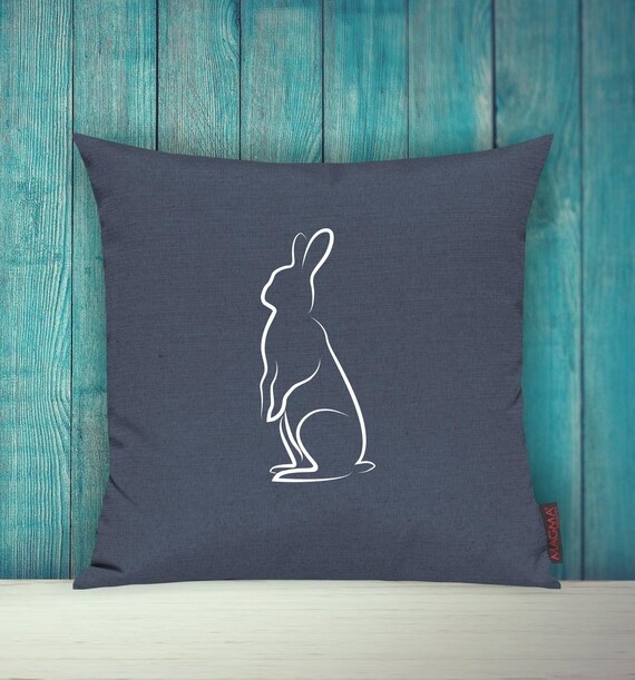 Kissenhülle Sofa Kissen "Osterhase Hase" Ostern Easter Häschen Sofakissen Deko Couch Kuschelkissen