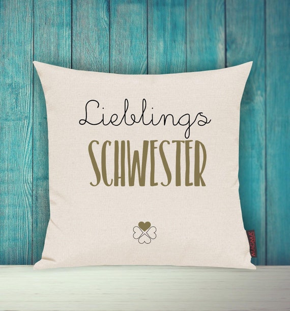 Cushion Cover Sofa Pillow "Favorite Person Favorite Sister" Sofa Cushion Decoration Couch Cuddly Pillow Family Gift