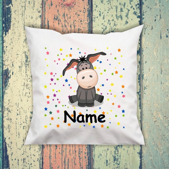 Pillow cuddly pillow with animal motif donkey with desired name different. Shapes with filling