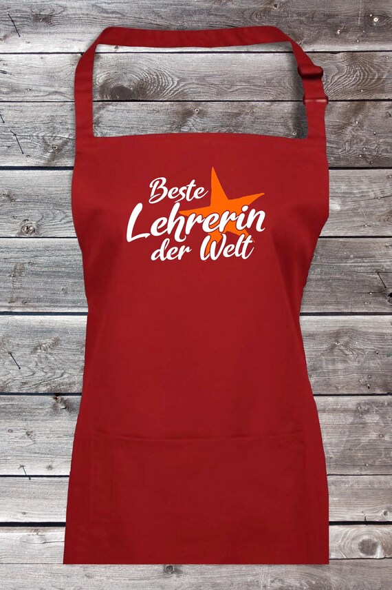 Cooking Baking Apron "Best Teacher in the World" Grilling BBQ Apron Apron DIY Garden Bib Apron