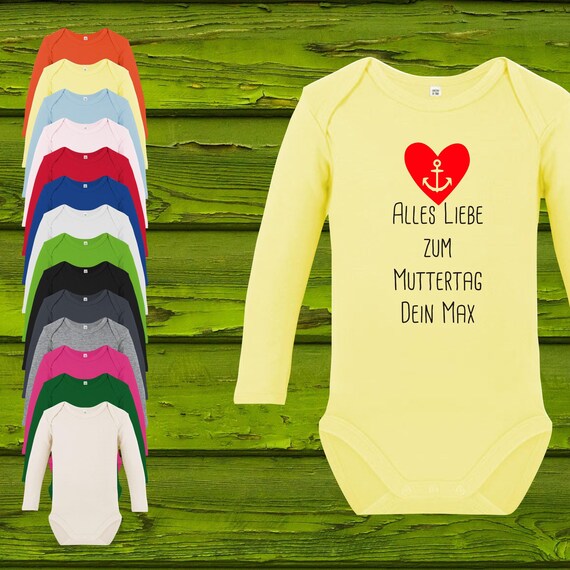 Baby Body Langarm  Babybody Alles Liebe zum Muttertag mit Wunschname Geschenk Longsleeve