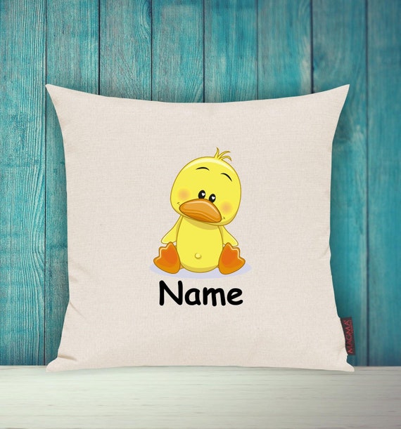 Cushion cover sofa cushion animals animal duck chick desired name decoration children's room gift animals nature foxes forest