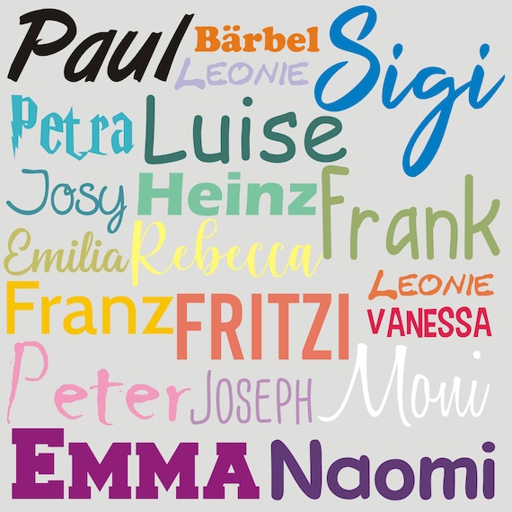 Custom print for self-printing Iron-on transfer Name Text Desired name Water-based printing! Self-printing individually personalize DIY DTF