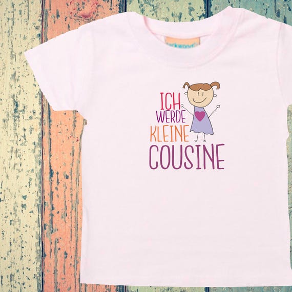 Baby Kinder T-Shirt Ich werde kleine Cousine Geschenk Geburt