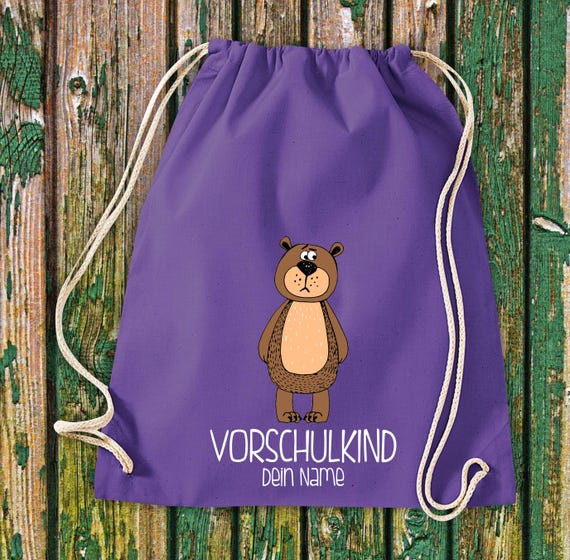 Gym bag preschool child desired name "Animals Zoo Animal Nature various animal species Animal" cotton jute bag gift kindergarten day care sports