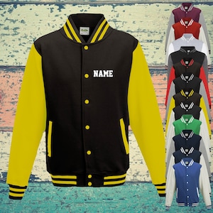 College jacket with custom print on the front name training jacket sports club varsity jacket