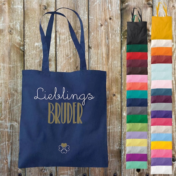 Fabric bag "Favorite Brother" cotton jute sports bag bag gift