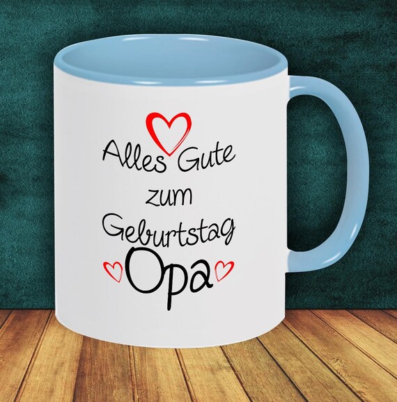 Kaffeepott "Alles Gute zum Geburtstag Opa" Tasse Kaffeetasse Geschenk Geschenkidee Familie