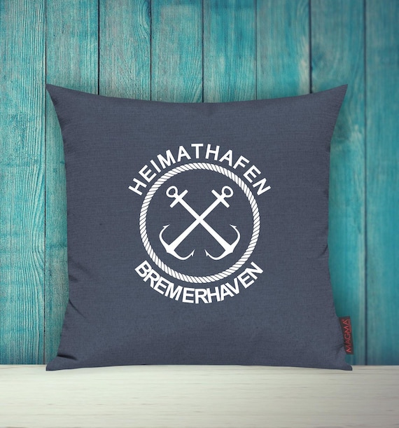 Cushion cover sofa cushion "Heimathafen Bremerhaven" sofa cushion decoration couch cuddly cushion