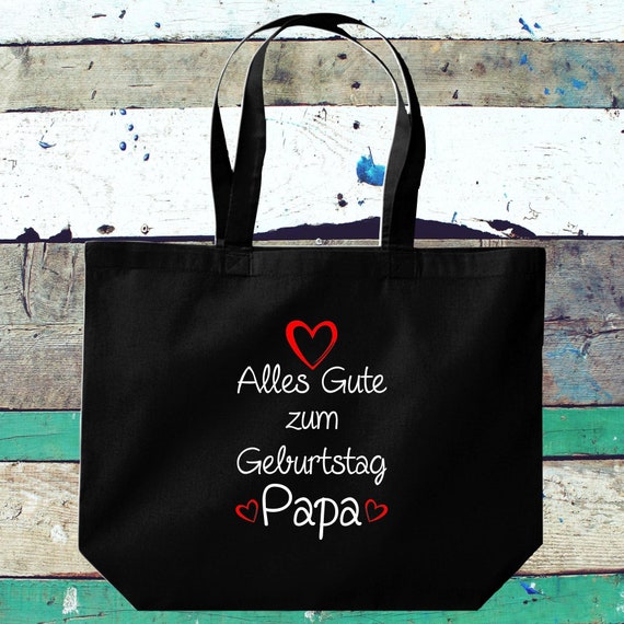 Stoffbeutel "Alles Gute zum Geburtstag Papa" Jute Baumwolle Tasche Einkaufen Beutel Geschenkidee