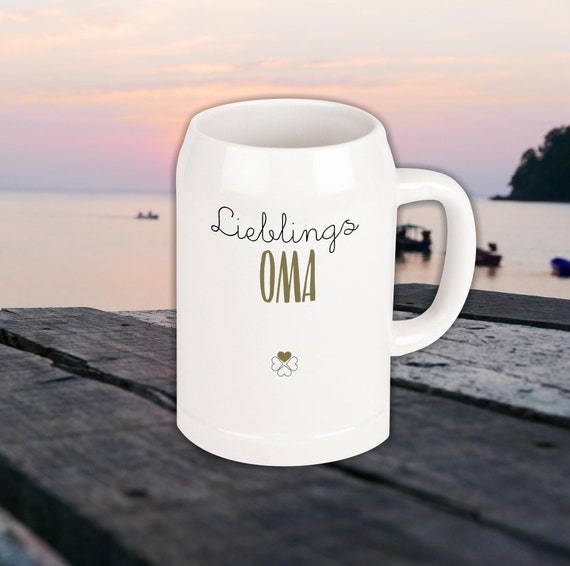 Bierkrug Lieblingsmensch Lieblings Oma Krug zum anstoßen Geschenk Familie