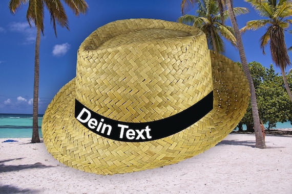 Straw hat Straw hat with desired text Text idea Desired name