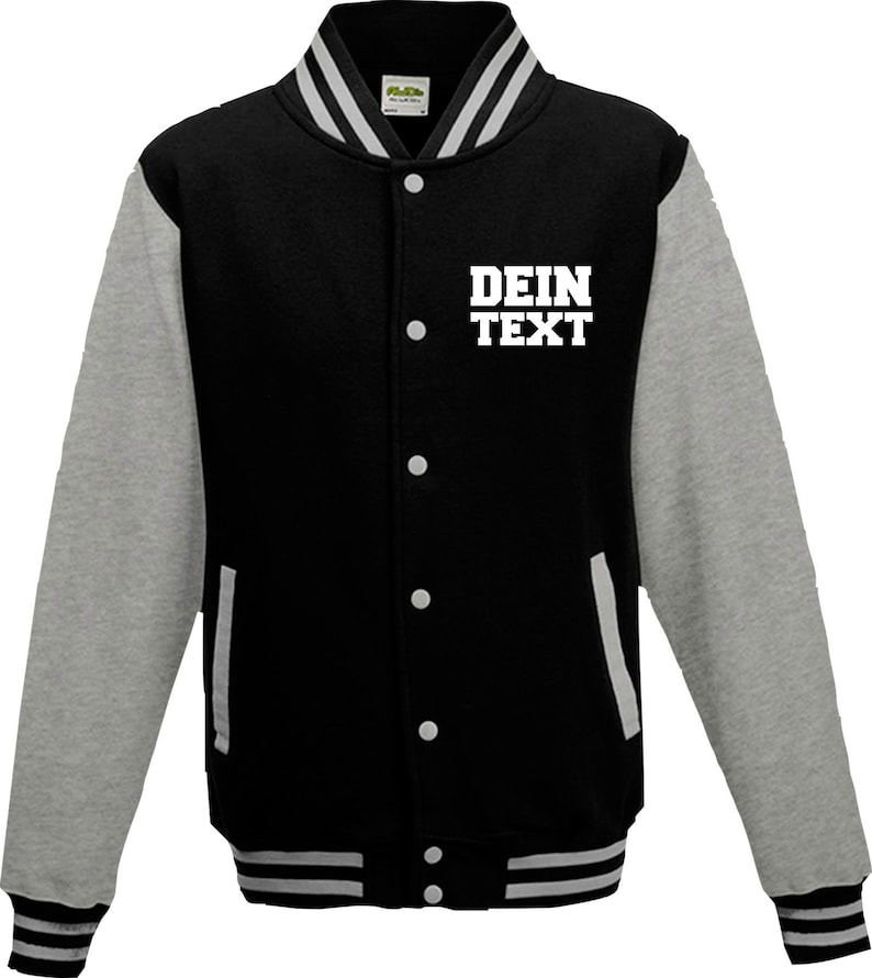 Varsity Jacket College Jacke mit Wunschdruck auf der Vorderseite Trainings Jacke Sport Verein zdjęcie 7