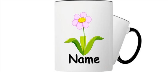 Kinder Tasse Trink Becher Blume mit Wunschnamen Einschulung Kita Hort Geburtstag Schule