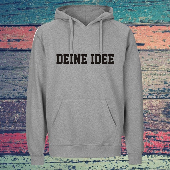 Hoodie hooded sweatshirt with text, desired print on the front, training sweatshirt, sports club