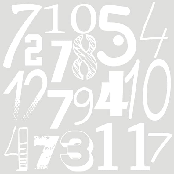 Numbers Number Number Numbers Iron-on Transfer Water-based printing! Many colors, print yourself, personalize individually
