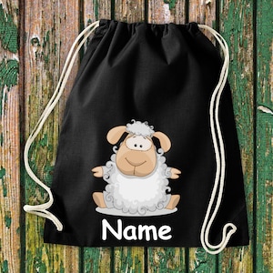 Gym bag children motif sheep with desired name animals nature meadows forest bag bag daycare daycare school enrollment sports bag laundry