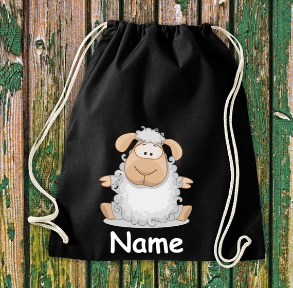 Gym bag children motif sheep with desired name animals nature meadows forest bag bag daycare daycare school enrollment sports bag laundry