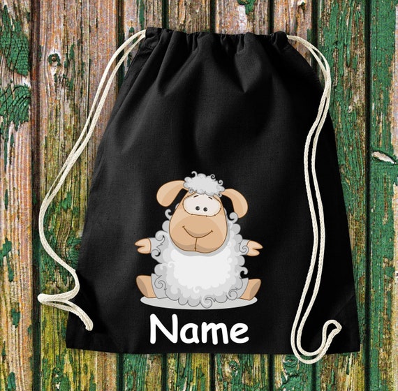 Gym bag children motif sheep with desired name animals nature meadows forest bag bag Kita Hort school enrollment sports bag laundry