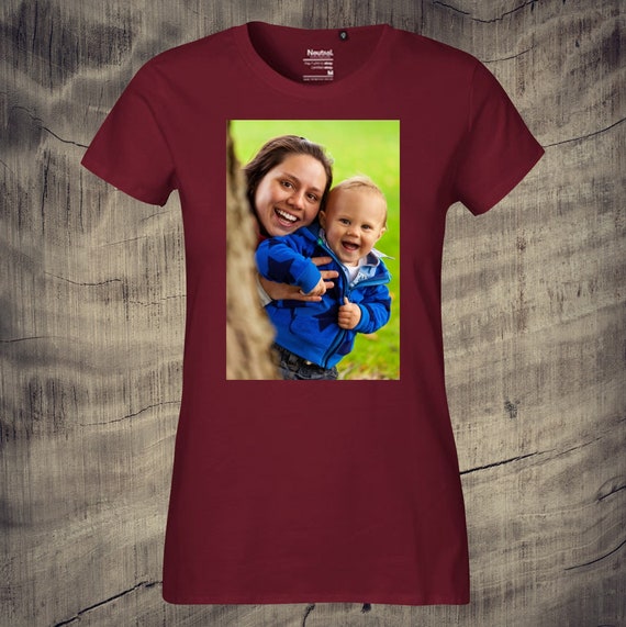 Lady women's t-shirt with photo printed nice gift idea unisex photo pic picture reminder