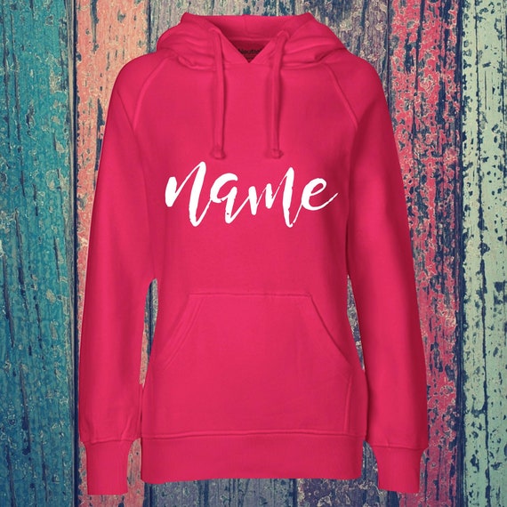 Lady Kapuzensweat Hooded mit Text,  Wunschdruck auf der Vorderseite Trainings Sweatshirt Sport Verein Hoodie